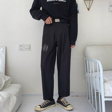 Aidase Men's Loose Leisure Grey Formal Suit Pants Business Design Cotton Western-style Trousers Male Black Casual Pants Size M-2XL aidase-shop